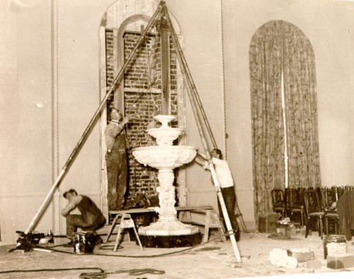 [Construction of a fountain at the Women's Building]