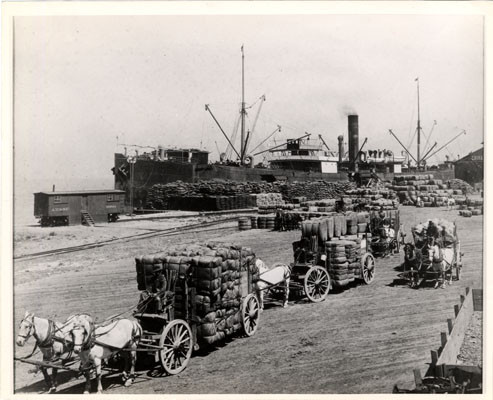 [Cargo being moved off of steamer at China Basin, 1904]