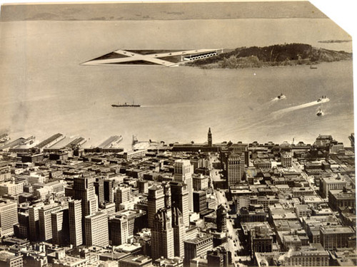 [Artists rendering of proposed air terminal on Yerba Buena Island]