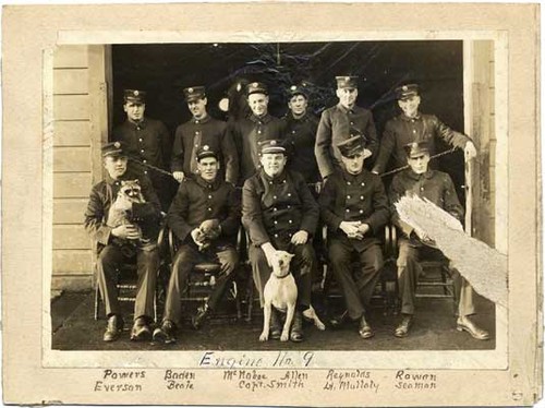 [Group photo of firemen at Engine 9]