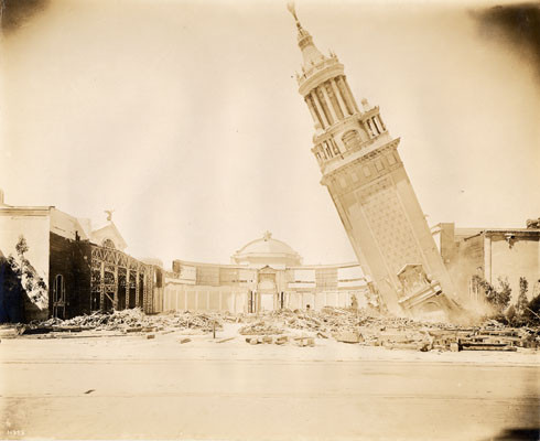 [Demolition of Italian Tower at entrance to Court of Palms]