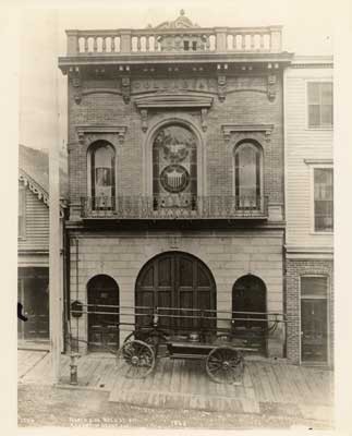 [Fire Company Columbian Engine No. 11 on North side of Bush Street between Kearny and Grant Avenue]