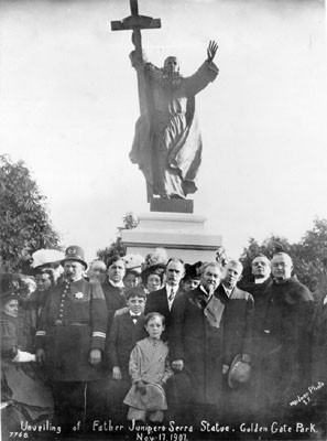 Unveiling of Father Junipero Serra statue, Golden Gate Park, Nov. 17, 1907