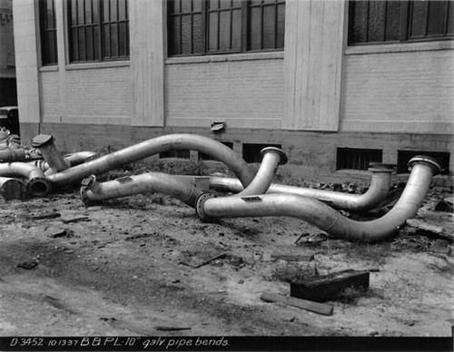 [Sections of galvanized pipe for Bay Bridge pipeline]