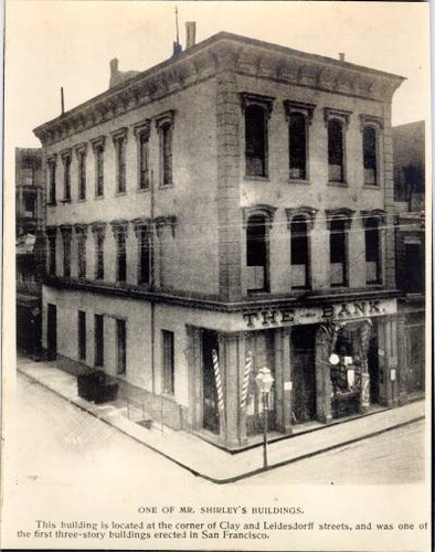 [Bank building at the corner of Leidesdorff and Clay]