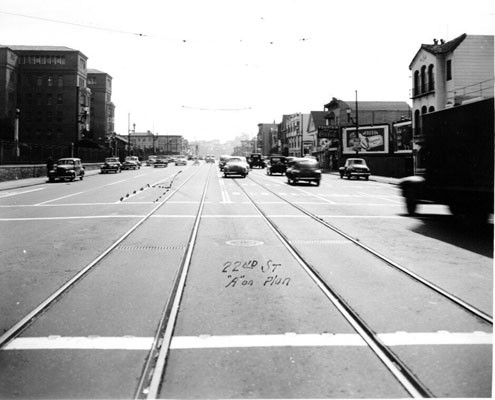 [Potrero Avenue at 22nd Street, looking south]