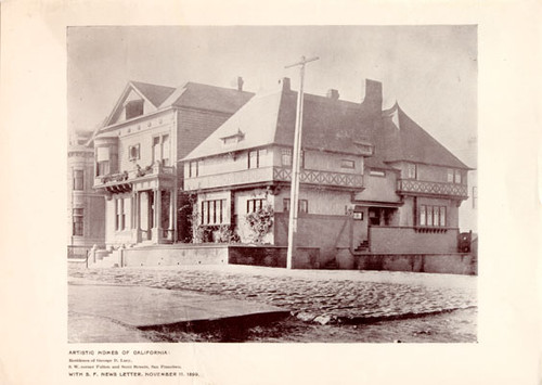 ARTISTIC HOMES OF CALIFORNIA: Residence of George D. Lucy, S. W. corner Fulton and Scott Streets, San Francisco. WITH S. F. NEWS LETTER, NOVEMBER 11, 1899.