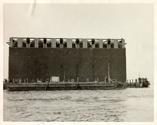 [Caisson used during construction of the San Francisco-Oakland Bay Bridge]