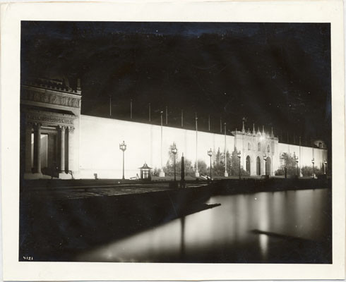 [Palace of Agriculture illuminated at night, Panama-Pacific International Exposition]