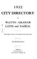 Watts City Directory 1932