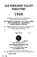 San Fernando Valley City Directory 1926