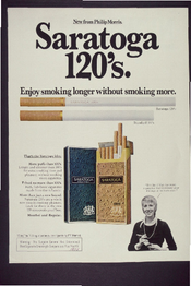 Saratoga 120's. Enjoy smoking longer with out smoking more — Calisphere