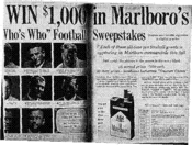 WIN $1,000 in Marlboro's "Who's Who" Football Sweepstakes