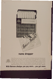 Benson & Hedges name dropper