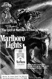 The spirit of Marlboro in a low tar cigarette. Marlboro Lights