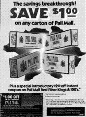 The savings breakthrough! Save $1.00 on any carton of Pall Mall — Calisphere