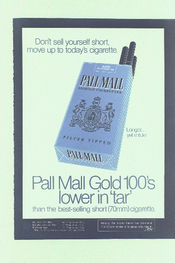 Pall Mall Gold 100's Lower in 'tar