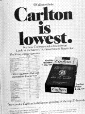 Of all menthols: Carlton is lowest