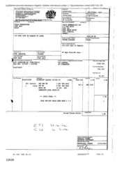 [Invoice from Gallaher International Limited to Tlais Enterprises Ltd for Sovereign Classic]