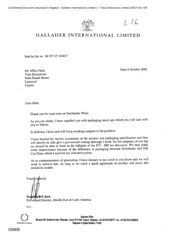 [Letter from Norman BS Jack to Mike Clarke regarding the packaging mock-ups and specifications]