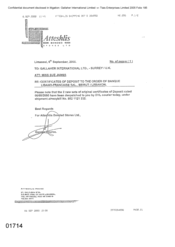 [Letter from George Pouros to Sue James regarding Certificate of deposit to the order of Banque Libano-Francaise SAL]