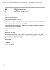 [Email from Carol Martin to Nadine, Kerr regarding the request for information of Valladolid Seizure]