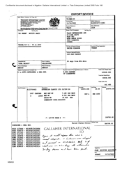 [Invoice from Gallaher International Limited to Tlais Enterprises Ltd regarding Sovereign Classic Lts]