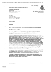 [Letter from Duncan McCallum to Jeff Jeffery regarding Tlais Enterprises position]