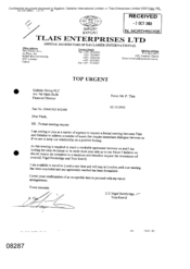 [Letter from P Tlais to Mark Rolfe regarding formal meeting request]