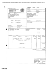 Invoice for Atteshills Bonded Stores Ltd on behalf of Gallaher International Limited Regarding 800 Cartons Cigarette-Stateline