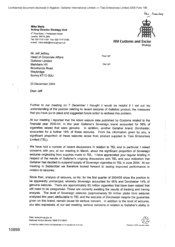 [Letter from Mike Wells to Jeff Jeffery regarding latest seizure data published by Customs]