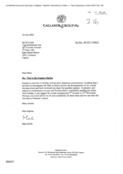 [Letter from Mark Rolfe to M Clarke regarding Visit to the Iranian Market]