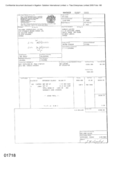 [Sovereign Classic cigarette invoice for Namelex Limited]