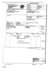 [Export invoice for Tlais Enterprises Ltd regarding 800 cartons of Sovereign Classic cigarettes]