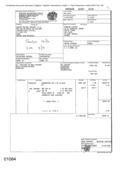 [Invoice from Modern Freight Company LLC on behalf of Gallaher International Limited regarding Dorchester International Cigarettes]