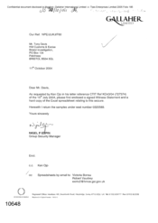 [Letter from Nigel P Espin to Tony Davis regarding hard copy of the Excel spreadsheet relating to seizure]