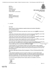 [Letter from Ken Ojo to Nigel Espin regarding urgent request for witness statement, cigarette analysis and customer information]