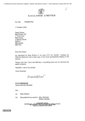 [Letter from PRG Redshaw to Claire Davies regarding witness statement]