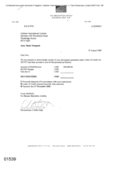 [Note from Banque Banorable to Mark Tompsett regarding Letter of Credit No 2057CY]