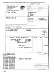 [Export invoice from Gallaher International Limited to Tlais Enterprises Ltd on Dorchester Int'l FF]