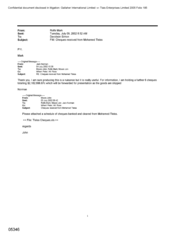 [Email from Mark Rolfe to Simon Davidson regarding Cheques received from Mohamed Tleiss]