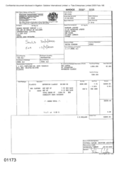 [Invoice from Atteshlis Bonded Store Ltd on behalf of Gallaher International Limited to Namelex Limited for Sovereign Classic]