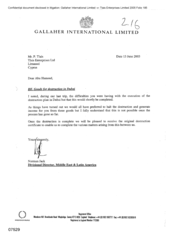 [Letter from Norman Jack to P Tlais regarding Goods for destruction in Dubai]