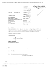 [Letter from Garry Lawrinson to Colin Bottle regarding the attached witness statement and excel spredsheet]