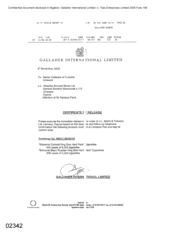 [Certificate of release from Gallaher International Limited to senior collector of customs Limassol for release of the order of JL Spirits & Tobacco Ltd]