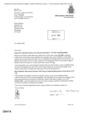 [Letter from Ken Ojo to Peter Redshaw regarding the request for cigarette analysis and customer information]