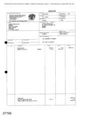 [Invoice from Toureg Trading Ltd on behalf of Gallaher International Limited on Ronson]