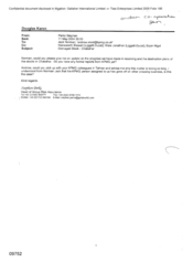 [Email from Stephen Perks to Norman Jack regarding the damaged stock in Chabahar]