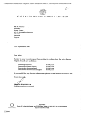 [Letter from Franco Scannelia to M Clarke regarding Virginia brands price]