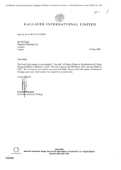 [Letter from Norman BS Jack to M Clarke regarding final change on flight schedule]